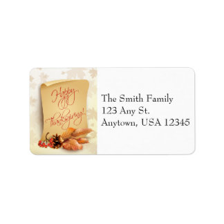 Thanksgiving Address Label with Fall Foliage