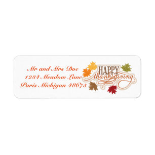 Thanksgiving Address Labels/Happy Thanksgiving