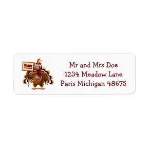 Thanksgiving Address Labels/Turkey