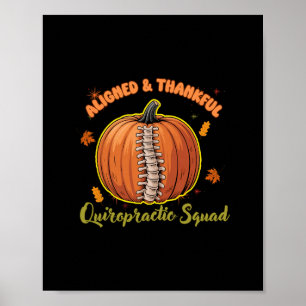 Thanksgiving Aligned And Thankful Chiropractic Squ Poster