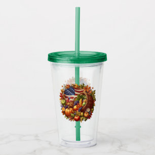 Thanksgiving/American/Turkey/Fall Acrylic Tumbler