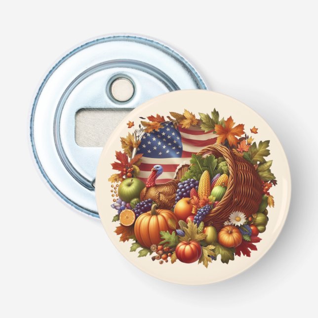 Thanksgiving/American/Turkey/Fall  Bottle Opener (Front)