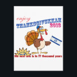 Thanksgiving and Hanukkah.  Thanksgivukkah Holiday Postcard<br><div class="desc">Thanksgiving and Hanukkah.  Thanksgivukkah is the the day that the two holidays converge.  Christians and Jews unite.</div>