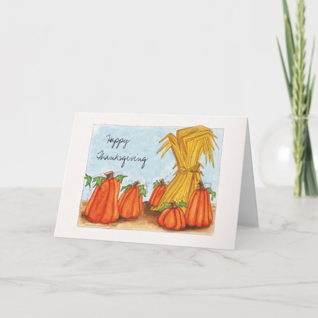 Thanksgiving and Pumpkins Holiday Card (Front)