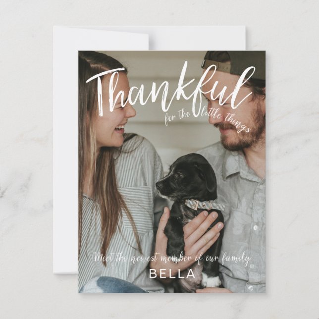 Thanksgiving Announcement New Family Member Photo (Front)