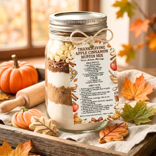 Thanksgiving Apple Cinnamon Muffin Mix Recipe Gift Tags