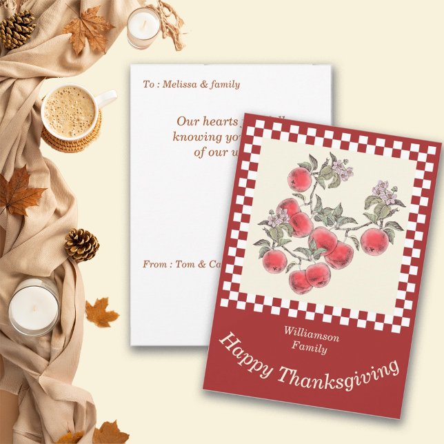 Thanksgiving Apple Harvest Personalise Holiday Card (Creator Uploaded)