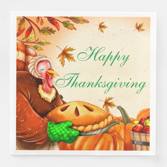 Thanksgiving Apple Pie Napkin (Front)