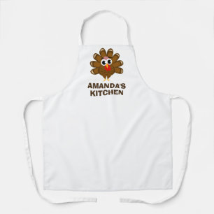 Thanksgiving apron with funny turkey cartoon image