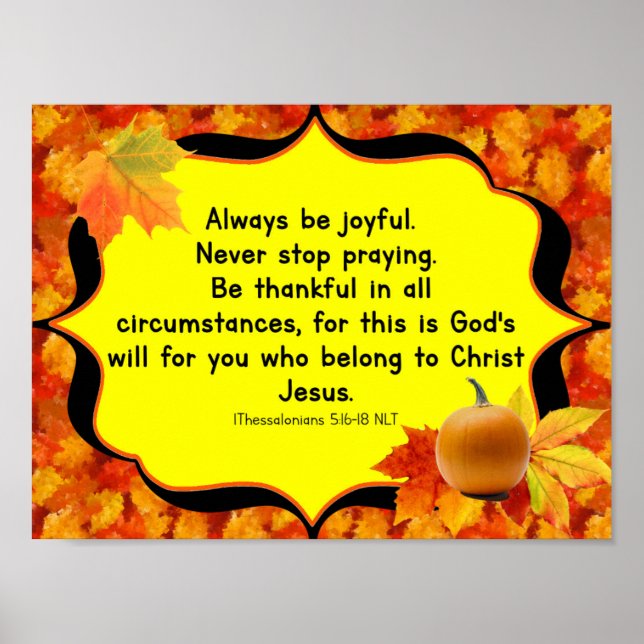 Thanksgiving Autumn Bible verse poster (Front)