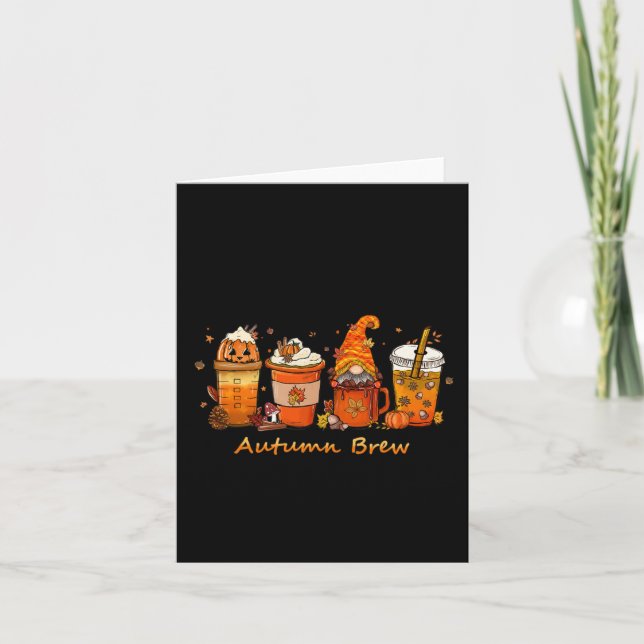 Thanksgiving Autumn Brew Fall Coffee Pumpkin Spice Card (Front)