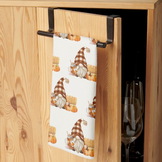 Thanksgiving Autumn Fall Gnomes Tea Towel (Thirds Fold)