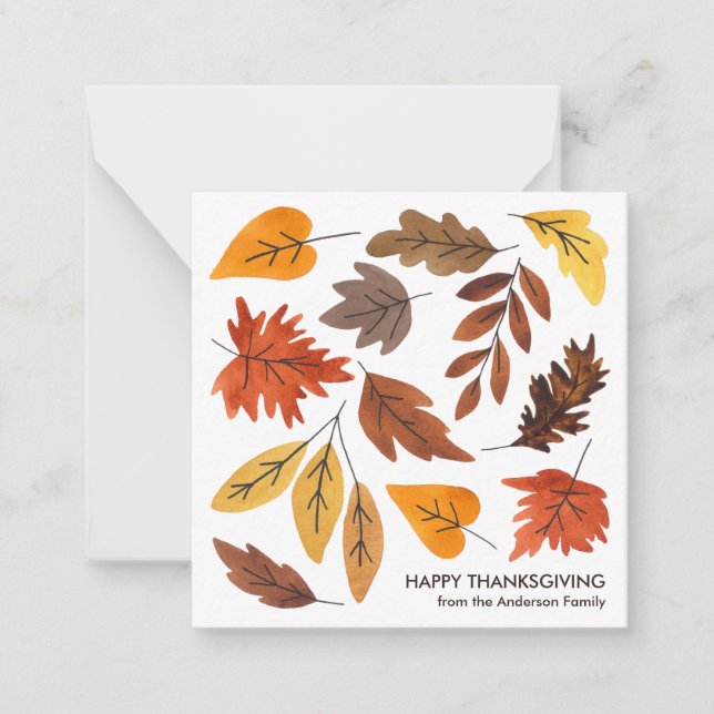 Thanksgiving Autumn Fall Leaves Events Card (Front)