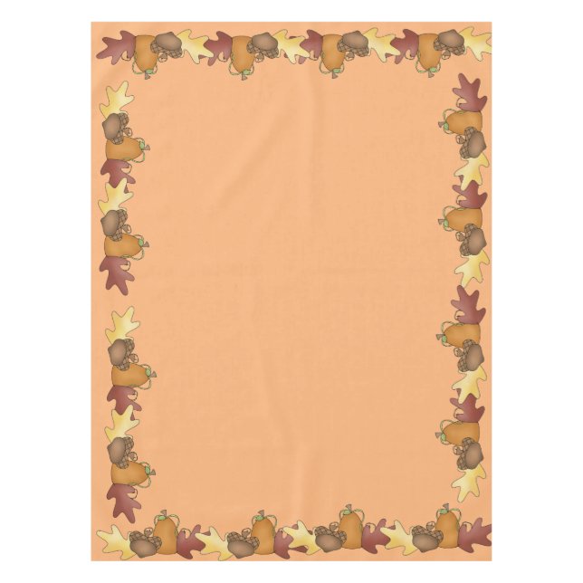 Thanksgiving Autumn Fall Leaves Table Cloth (Front)