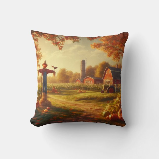 Thanksgiving/Autumn/Fall on the farm Cushion (Front)