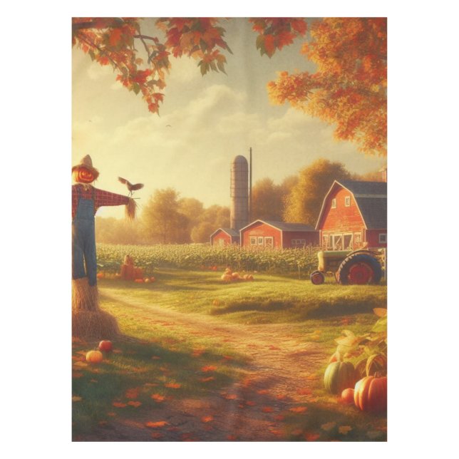 Thanksgiving/Autumn/Fall on the farm Tablecloth (Front)