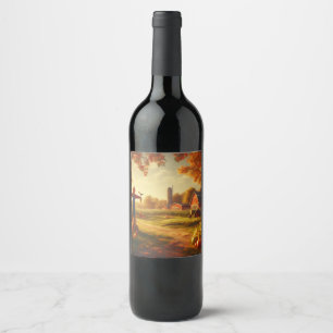 Thanksgiving/Autumn/Fall on the farm Wine Label