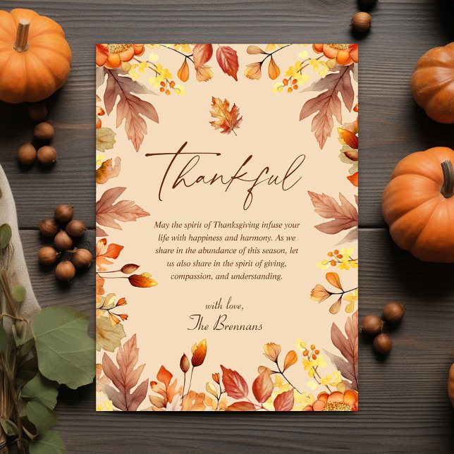 Thanksgiving Autumn Fall Rustic Thankful Holiday Card (Thanksgiving Autumn Fall Rustic Thankful Holiday Card)