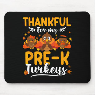 Thanksgiving Autumn Fall Thankful My Turkeys Pre-k Mouse Mat