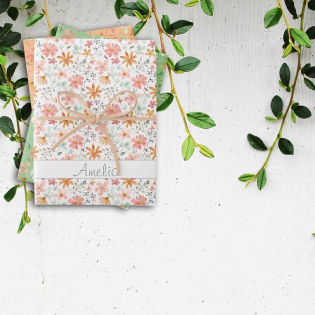 Thanksgiving  Autumn flower yellow pattern name Wrapping Paper Sheet (Creator Uploaded)