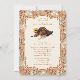 Thanksgiving Autumn Harvest Fall Foliage Invitation