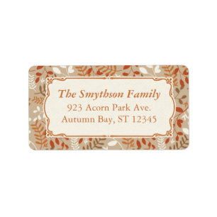Thanksgiving Autumn Harvest Fall Foliage Label