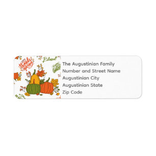 THANKSGIVING Autumn Harvest Return Address