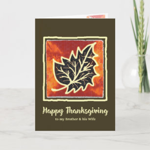 Thanksgiving Autumn Leaf Card for Brother & Wife