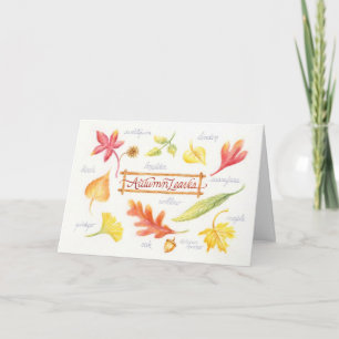 Thanksgiving Autumn Leaves Folded Greeting Card
