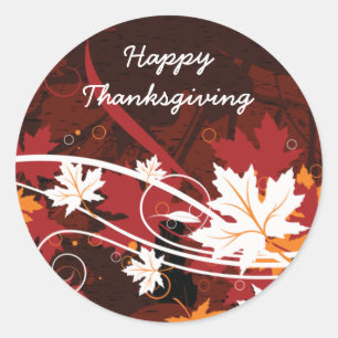 Thanksgiving autumn leaves-maple custom products classic round sticker