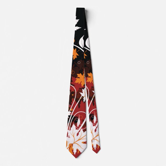 Thanksgiving autumn leaves-maple custom products tie (Front)
