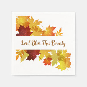 Thanksgiving Autumn Leaves Paper Napkins