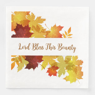 Thanksgiving Autumn Leaves Paper Napkins