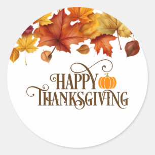 Thanksgiving Autumn Pumpkin Stickers