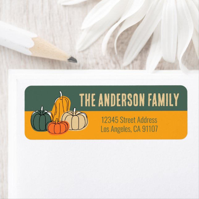 Thanksgiving Autumn Pumpkins Return Address Labels (Insitu)