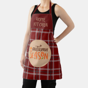 Thanksgiving,Autumn Season Script,Chequered,Modern Apron