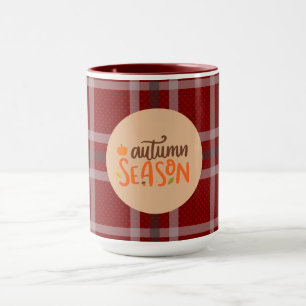Thanksgiving,Autumn Season Script,Chequered,Modern Mug