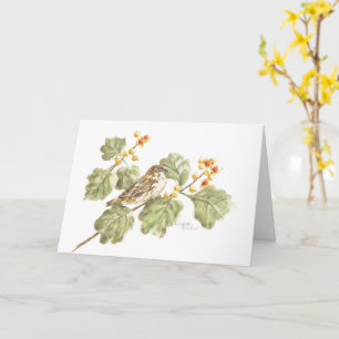 Thanksgiving Autumn Sparrow Blessing Greeting Card