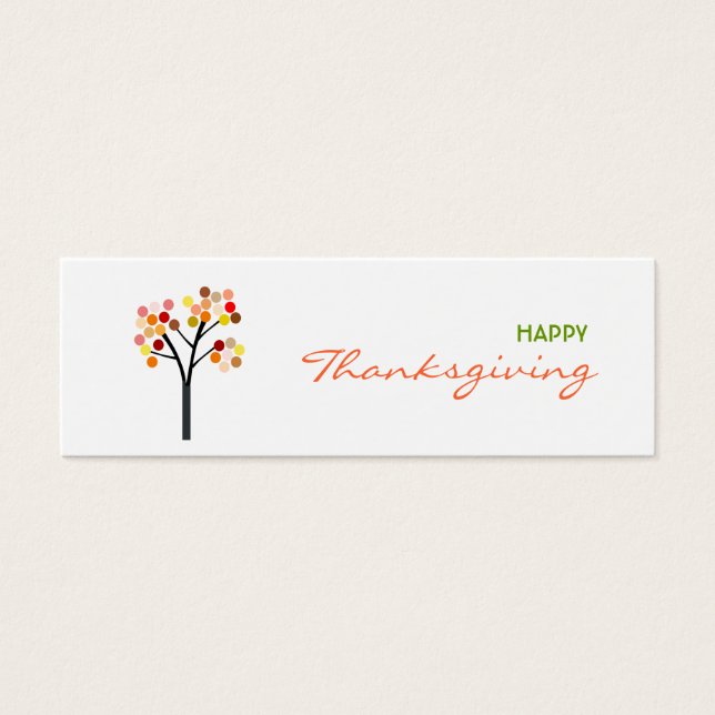 Thanksgiving Autumn Tree Gift Tag (Front)