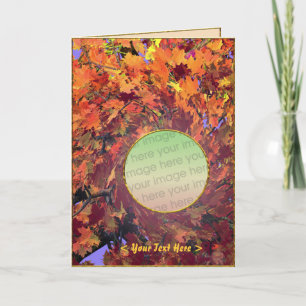 Thanksgiving Autumn Whirl (photo frame) Holiday Card