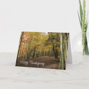 Thanksgiving Autumn Woods Colourful Foliage Photo  Card