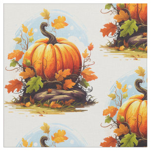Thanksgiving Autumnal colours pumpkin, leaves Fabric