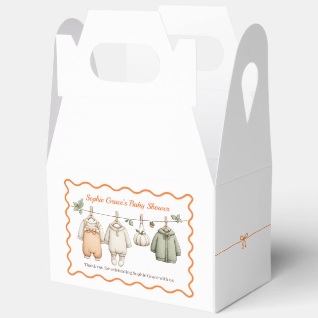 Thanksgiving Baby Shower Girl | Cosy Clothesline Favour Box (Open)