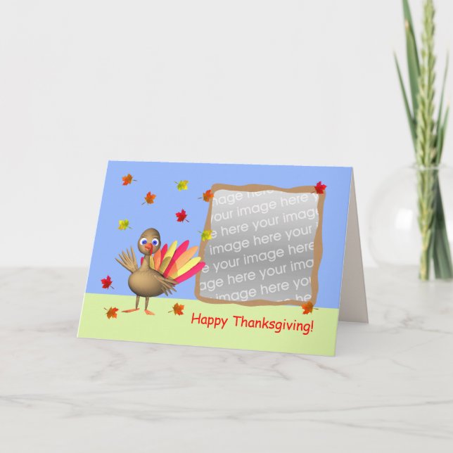 Thanksgiving Baby Turkey Photo Holiday Card (Front)