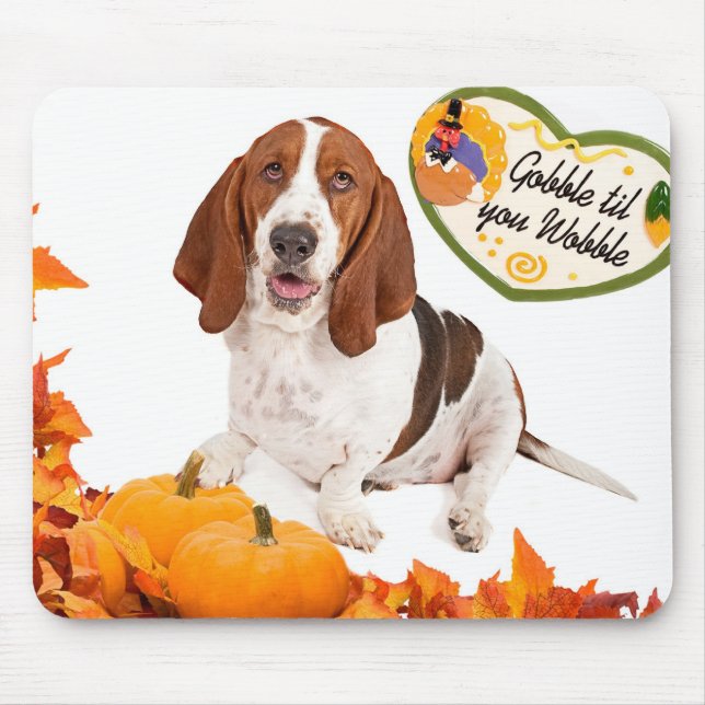 Thanksgiving Basset Mousepad (Front)