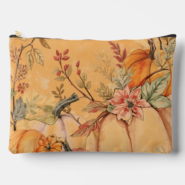 Thanksgiving, Beautiful Pumpkins Harvest Pattern Accessory Pouch (Front)