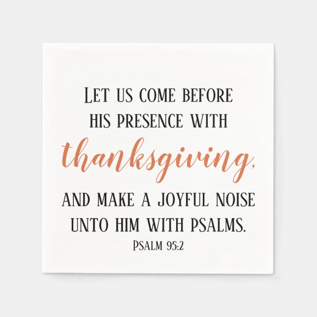 Thanksgiving Bible Verse Script Napkin (Front)