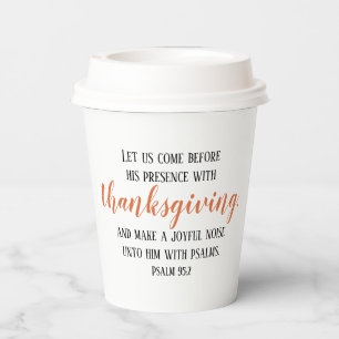 Thanksgiving Bible Verse Script Paper Cups