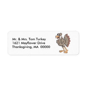 Thanksgiving Big Turkey Return Address Sticker