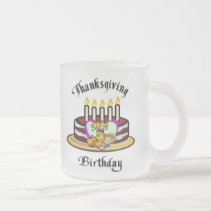 Thanksgiving Birthday Frosted Glass Coffee Mug